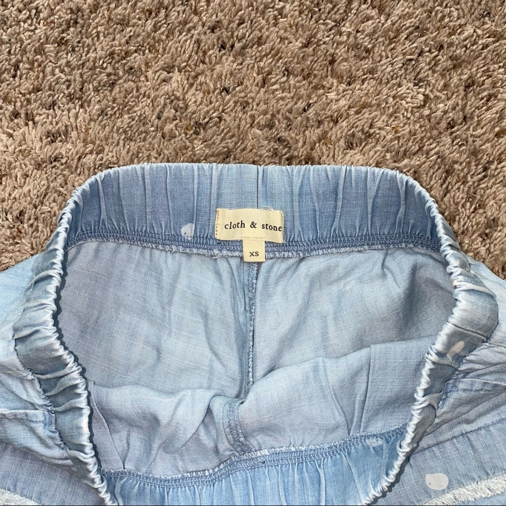 Anthropologie Polka Dot Raw Edge Tencel Shorts - Picture 4 of 7